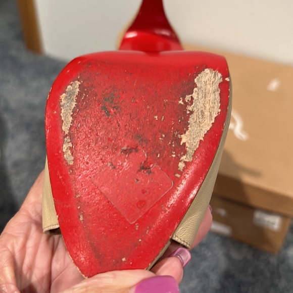 Christian Louboutin, size 40, Sometimes, Sandalo Nappa 6192 Beige W/Box - Picture 10 of 11